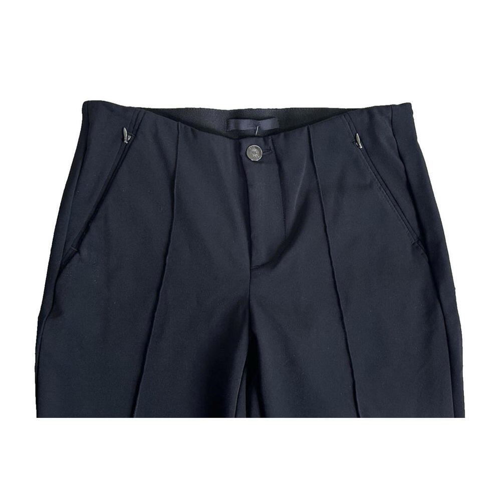 MAC Jeans Anna Stretch Skinny Pleated Trouser Pants 34x30 Black Zip Pockets - Picture 2 of 7